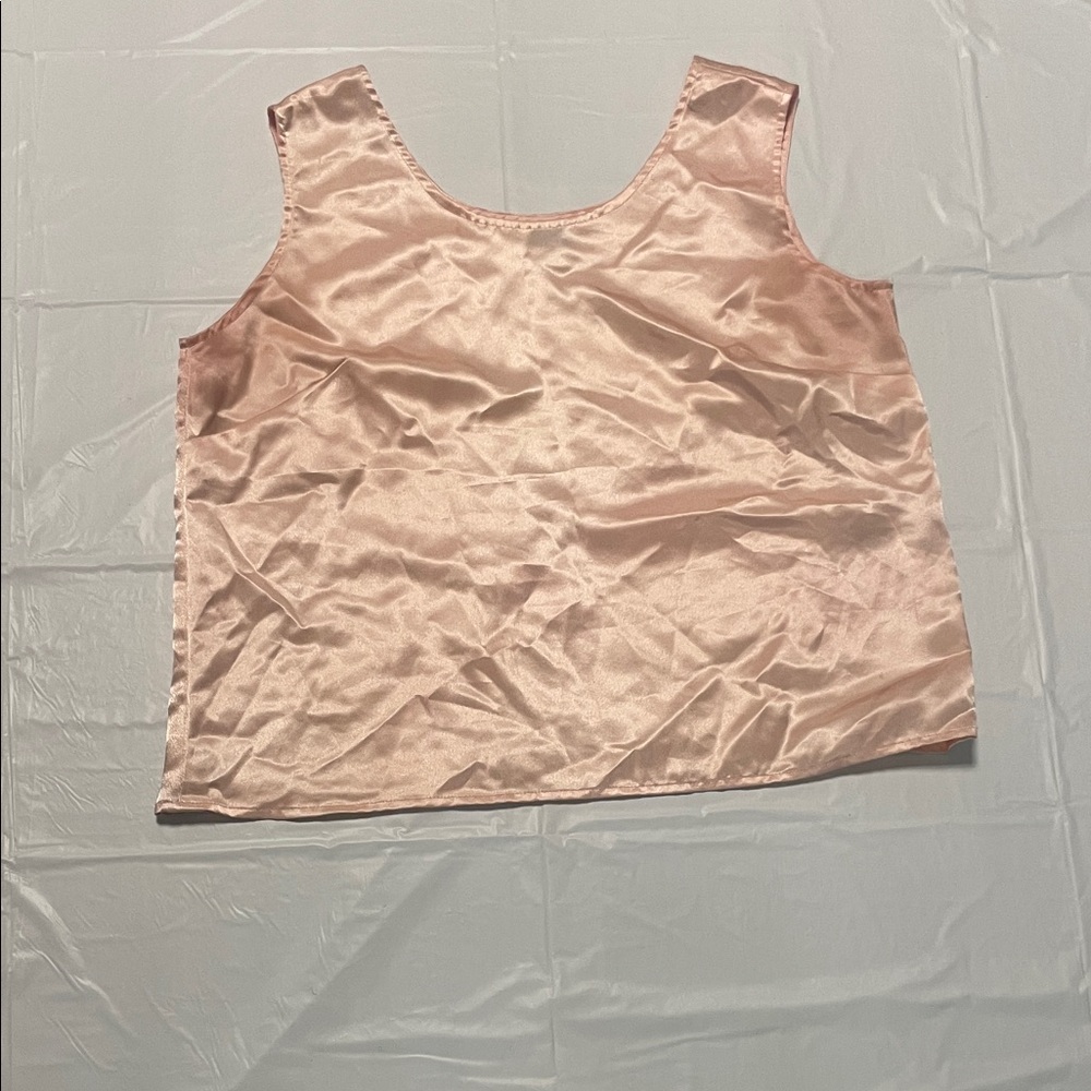Pink Satin Sleeveless Top